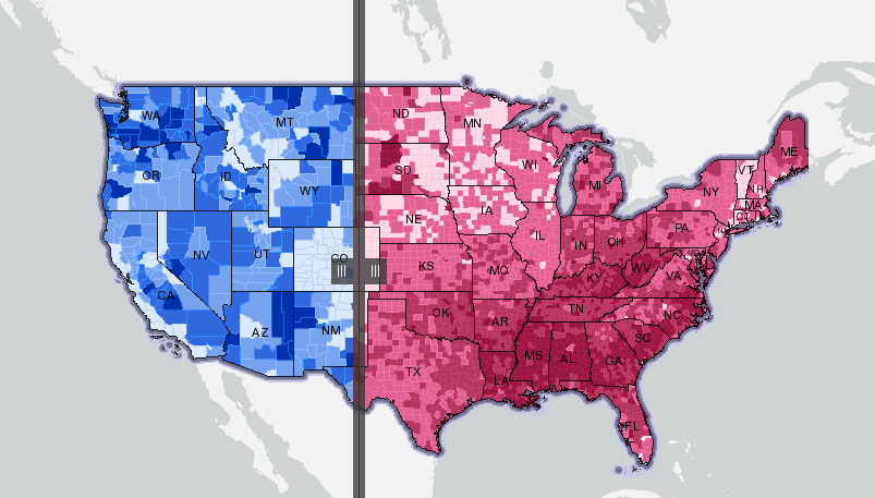 ایجاد نقشه با دولایه هم زمان به کمک کتابخانه Arcgis API