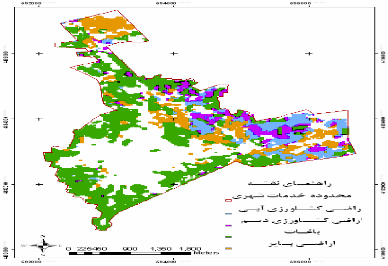 ارزیابی میزان گسترش فیزیکی شهر بناب و اثرات آن بر اراضی کشاورزی و باغات اطراف آن با استفاده ازفناوری سنجش از دور در مقطع زمانی1361تا1391